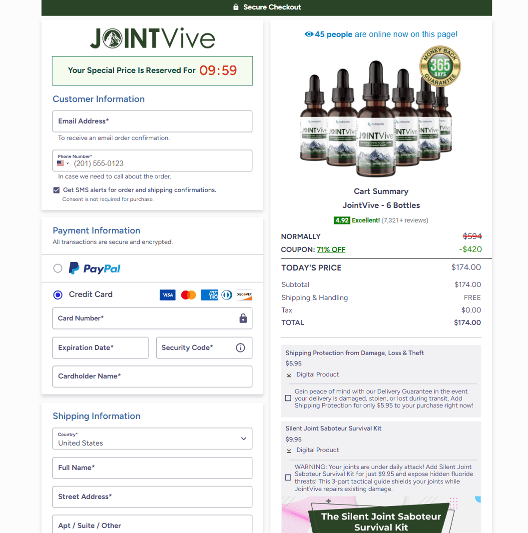jointvive™-checkout-page
